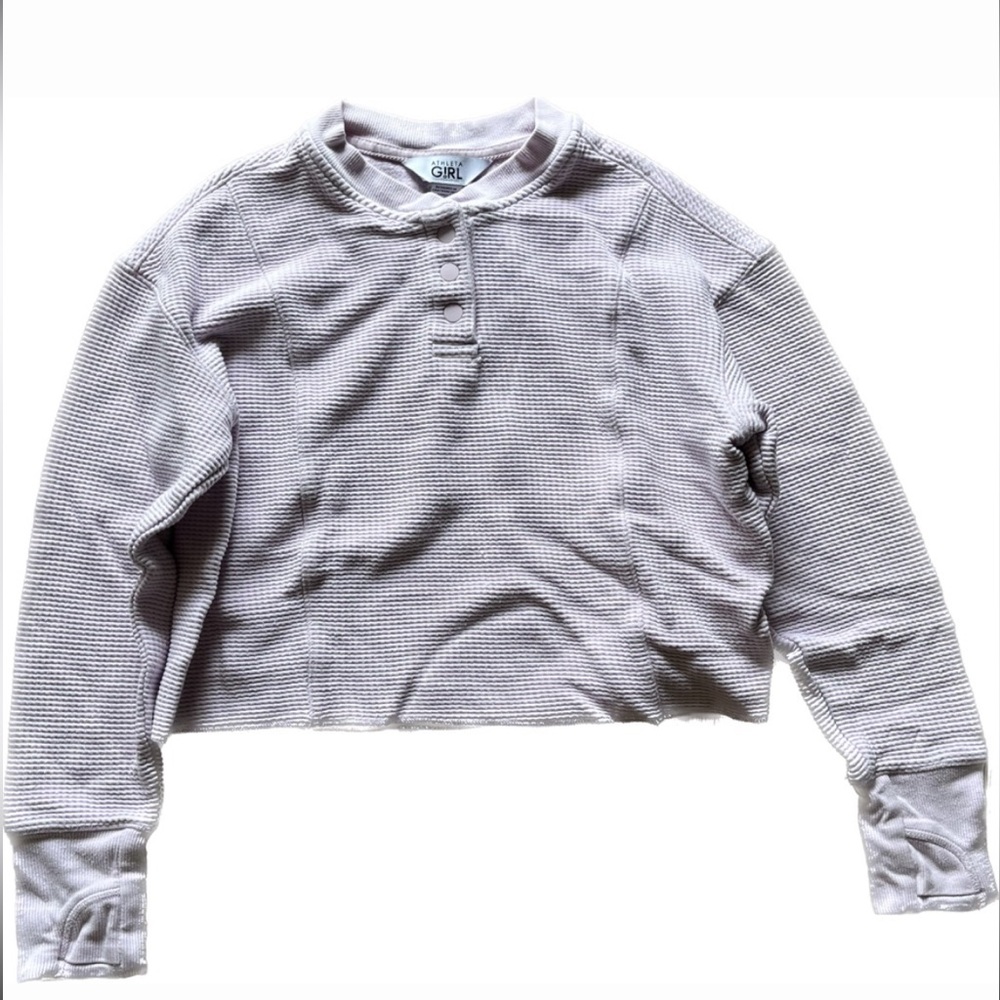 Pink athleta girls cropped sweater